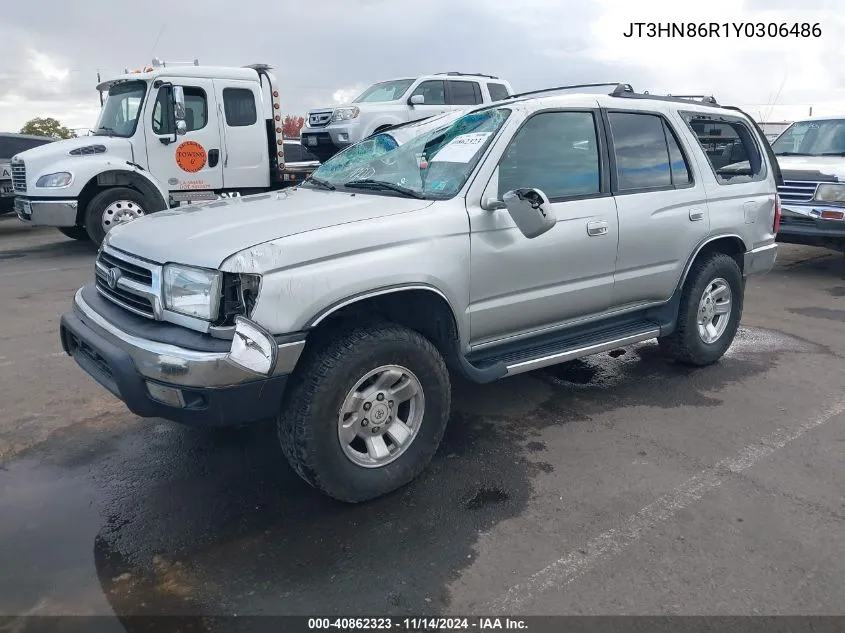 2000 Toyota 4Runner Sr5 V6 VIN: JT3HN86R1Y0306486 Lot: 40862323