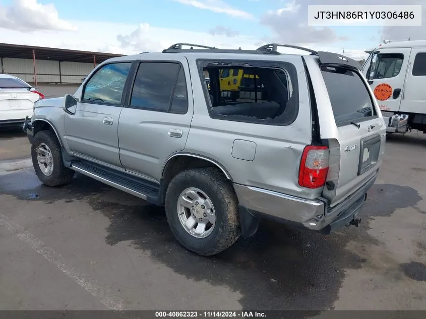 2000 Toyota 4Runner Sr5 V6 VIN: JT3HN86R1Y0306486 Lot: 40862323