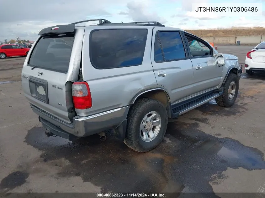 2000 Toyota 4Runner Sr5 V6 VIN: JT3HN86R1Y0306486 Lot: 40862323