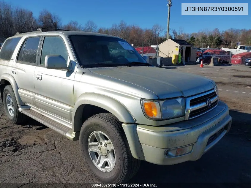 2000 Toyota 4Runner Limited V6 VIN: JT3HN87R3Y0300591 Lot: 40875138