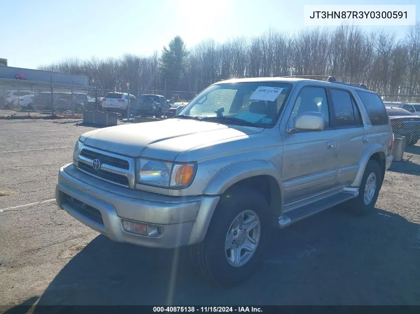 2000 Toyota 4Runner Limited V6 VIN: JT3HN87R3Y0300591 Lot: 40875138