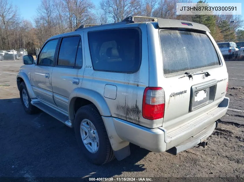 2000 Toyota 4Runner Limited V6 VIN: JT3HN87R3Y0300591 Lot: 40875138