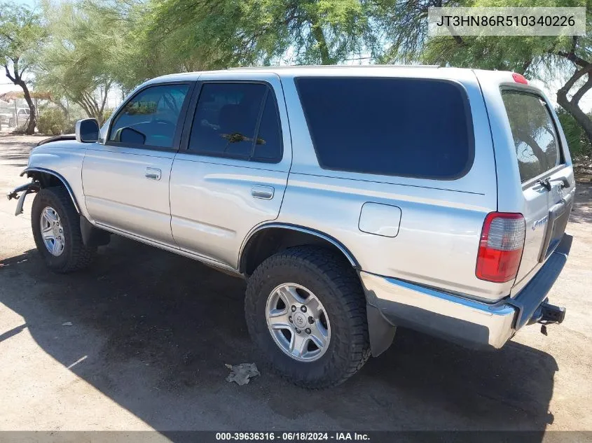 2001 Toyota 4Runner Sr5 V6 VIN: JT3HN86R510340226 Lot: 39636316