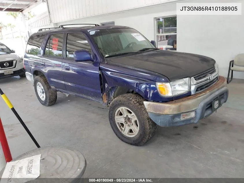 2001 Toyota 4Runner Sr5 V6 VIN: JT3GN86R410188905 Lot: 40190049