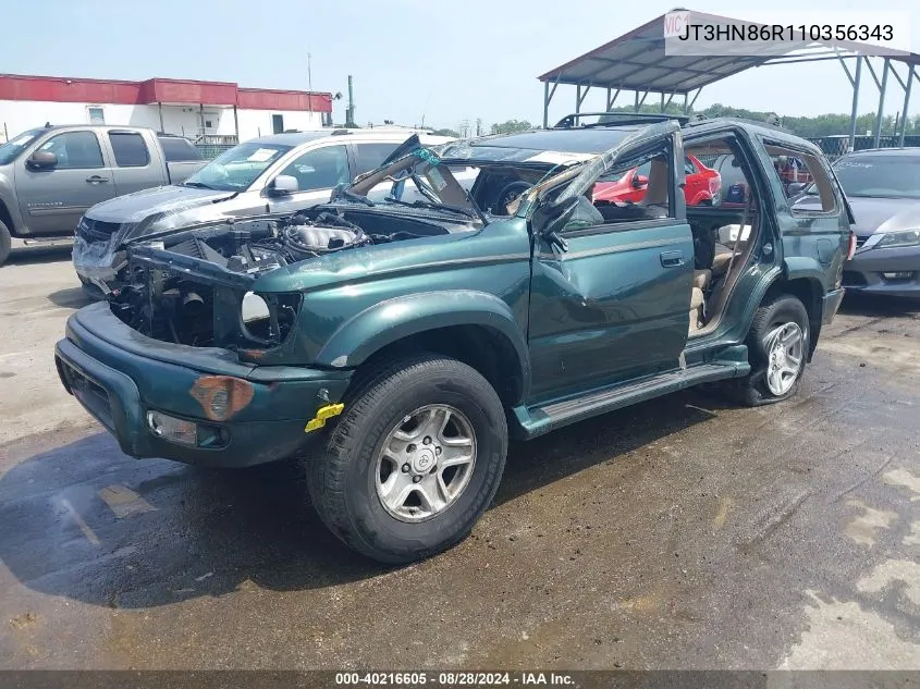 2001 Toyota 4Runner Sr5 V6 VIN: JT3HN86R110356343 Lot: 40216605