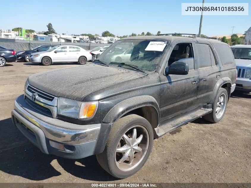 2001 Toyota 4Runner Sr5 V6 VIN: JT3GN86R410185356 Lot: 40274901