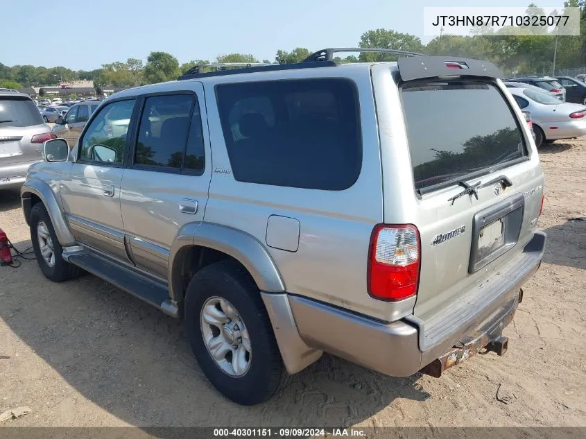 2001 Toyota 4Runner Limited V6 VIN: JT3HN87R710325077 Lot: 40301151