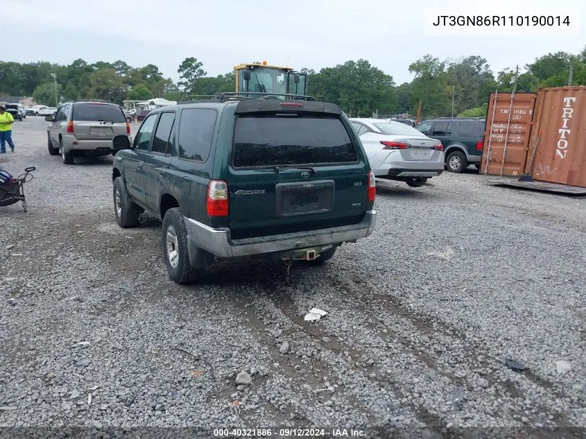 2001 Toyota 4Runner Sr5 VIN: JT3GN86R110190014 Lot: 40321886