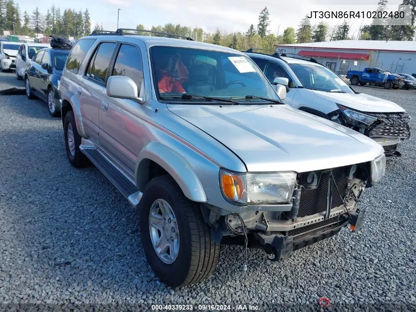 2001 Toyota 4Runner Sr5 V6 VIN: JT3GN86R410202480 Lot: 40339233