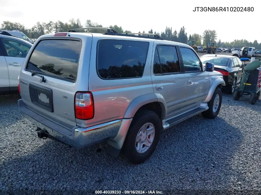 2001 Toyota 4Runner Sr5 V6 VIN: JT3GN86R410202480 Lot: 40339233