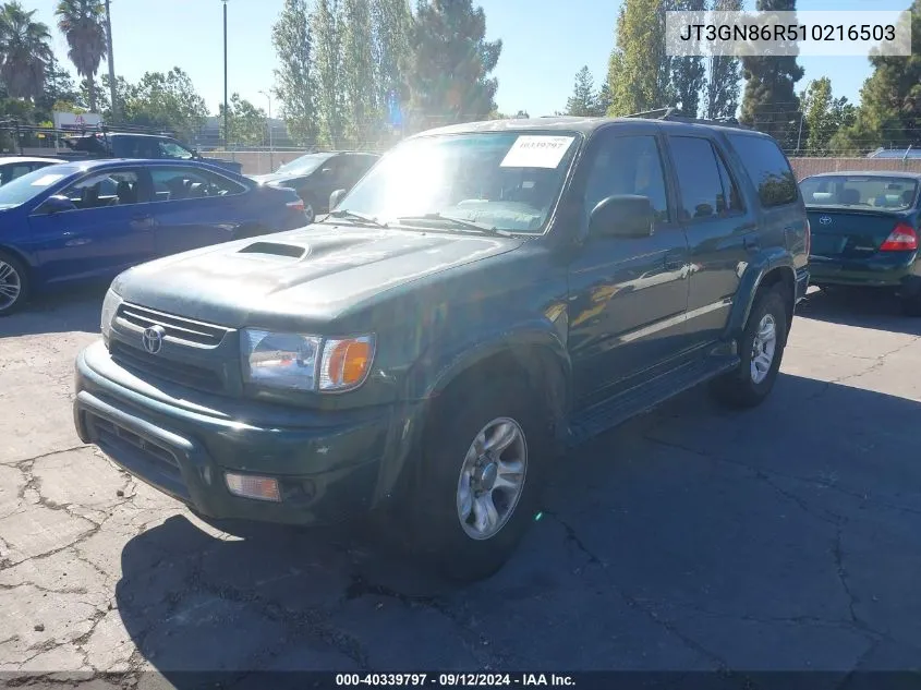 2001 Toyota 4Runner Sr5 V6 VIN: JT3GN86R510216503 Lot: 40339797