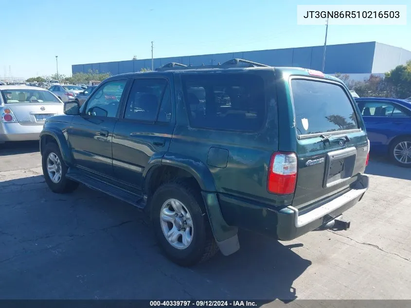 2001 Toyota 4Runner Sr5 V6 VIN: JT3GN86R510216503 Lot: 40339797