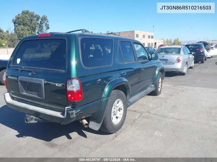 2001 Toyota 4Runner Sr5 V6 VIN: JT3GN86R510216503 Lot: 40339797