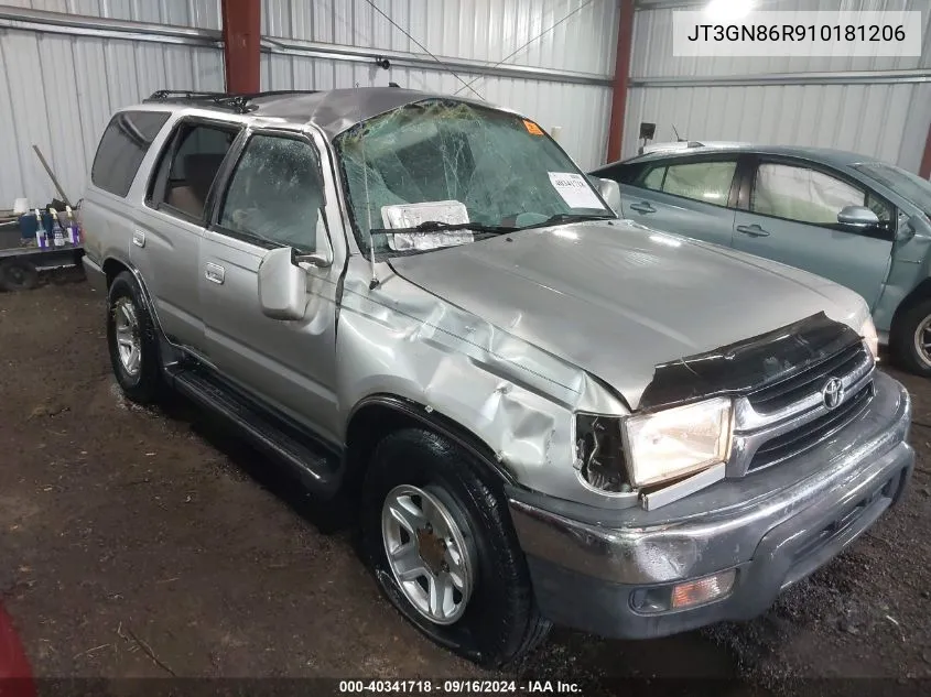 2001 Toyota 4Runner Sr5 V6 VIN: JT3GN86R910181206 Lot: 40341718