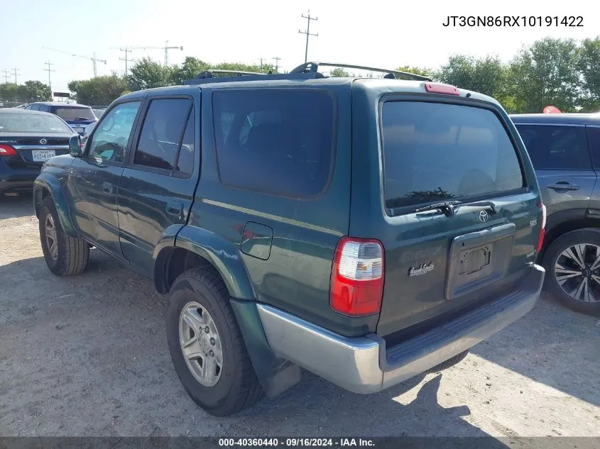 2001 Toyota 4Runner Sr5 V6 VIN: JT3GN86RX10191422 Lot: 40360440