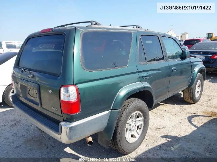 2001 Toyota 4Runner Sr5 V6 VIN: JT3GN86RX10191422 Lot: 40360440