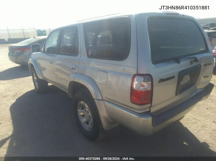 2001 Toyota 4Runner Sr5 VIN: JT3HN86R410351881 Lot: 40375266