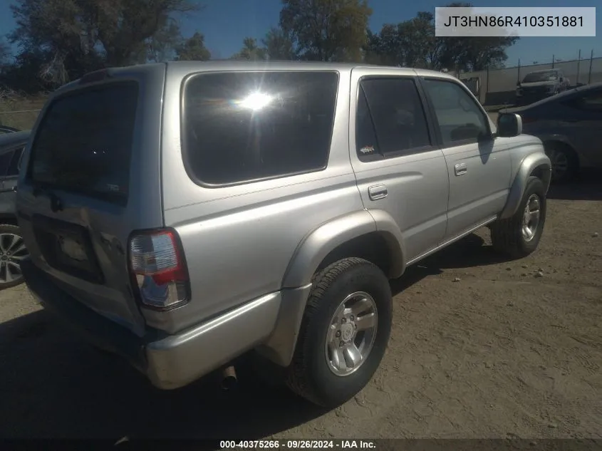 2001 Toyota 4Runner Sr5 VIN: JT3HN86R410351881 Lot: 40375266