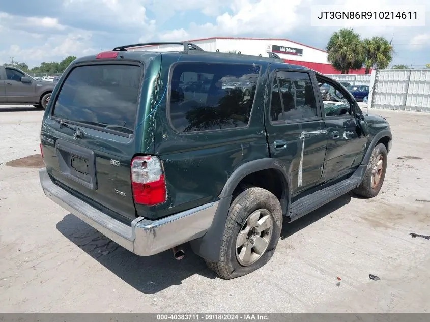 2001 Toyota 4Runner Sr5 V6 VIN: JT3GN86R910214611 Lot: 40383711