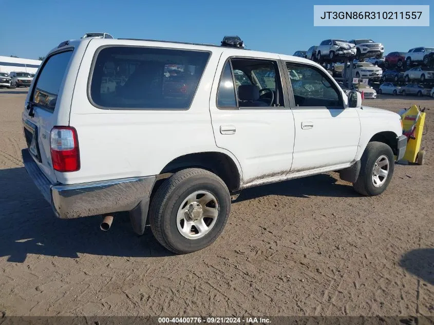 2001 Toyota 4Runner Sr5 V6 VIN: JT3GN86R310211557 Lot: 40400776