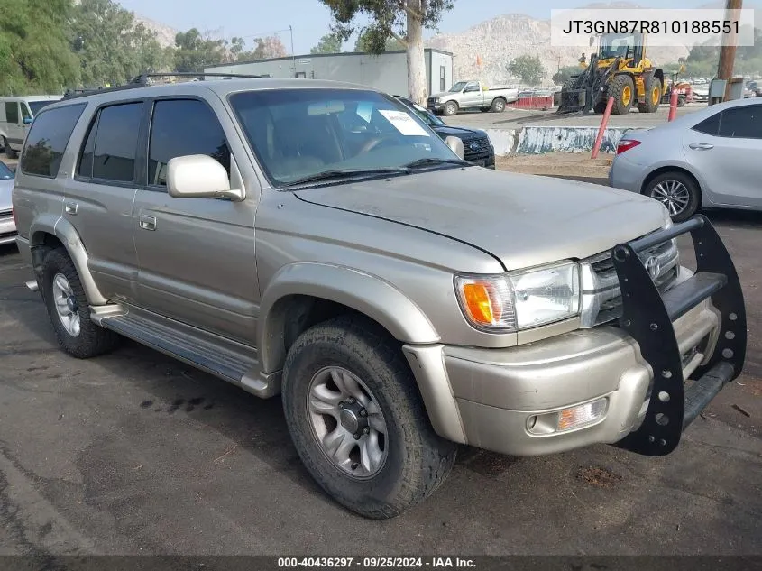 2001 Toyota 4Runner Limited V6 VIN: JT3GN87R810188551 Lot: 40436297