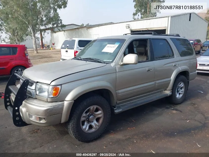 2001 Toyota 4Runner Limited V6 VIN: JT3GN87R810188551 Lot: 40436297