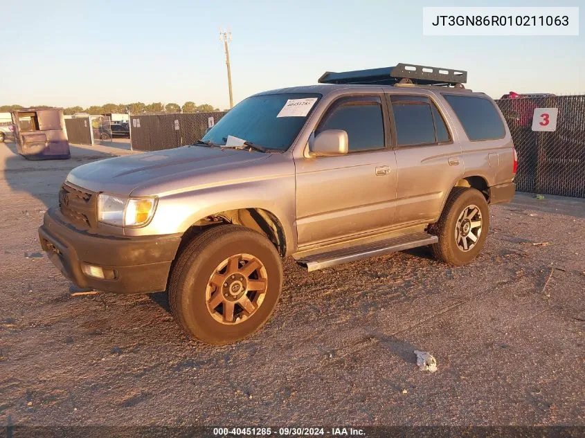 2001 Toyota 4Runner Sr5 VIN: JT3GN86R010211063 Lot: 40451285