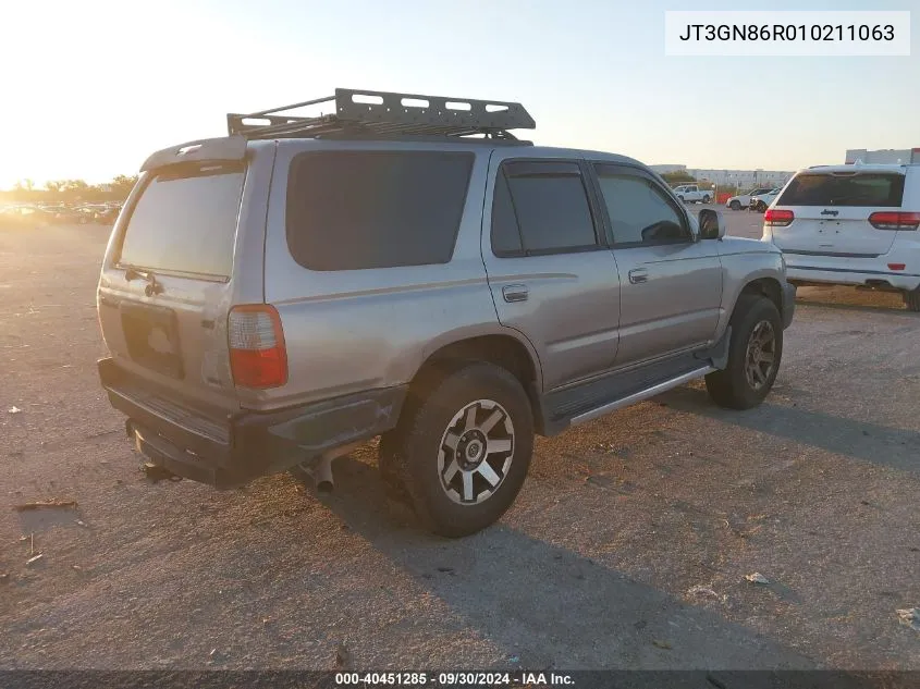 2001 Toyota 4Runner Sr5 VIN: JT3GN86R010211063 Lot: 40451285