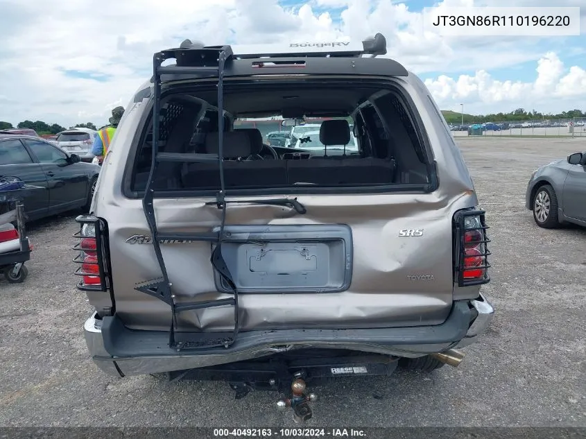 2001 Toyota 4Runner Sr5 V6 VIN: JT3GN86R110196220 Lot: 40492163