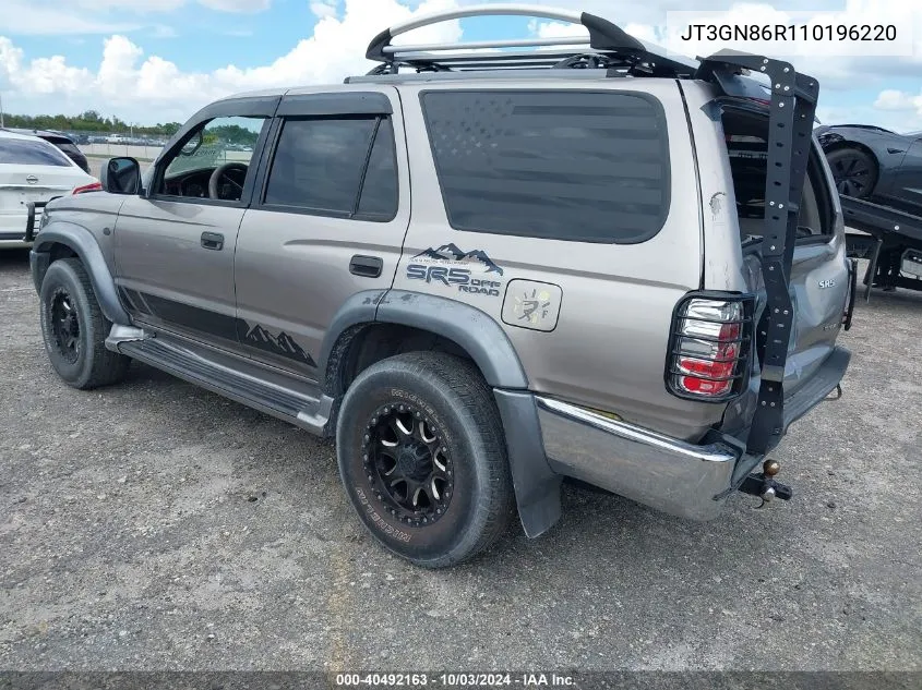 2001 Toyota 4Runner Sr5 V6 VIN: JT3GN86R110196220 Lot: 40492163