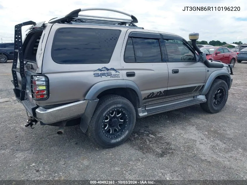 2001 Toyota 4Runner Sr5 V6 VIN: JT3GN86R110196220 Lot: 40492163