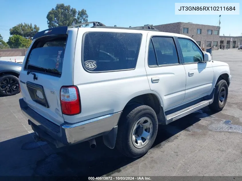 2001 Toyota 4Runner Sr5 V6 VIN: JT3GN86RX10211684 Lot: 40513872