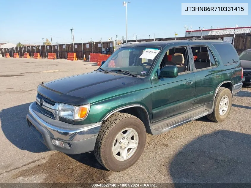 2001 Toyota 4Runner Sr5 V6 VIN: JT3HN86R710331415 Lot: 40527140