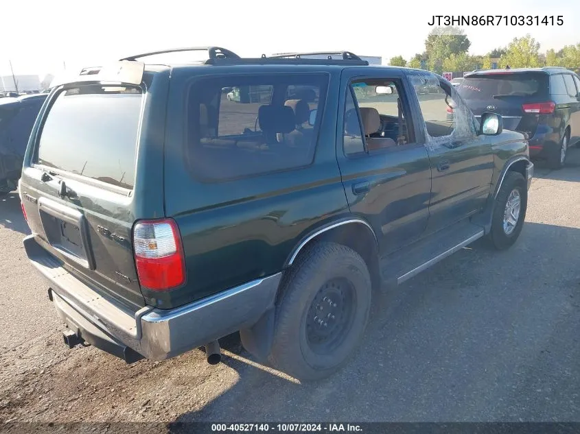 2001 Toyota 4Runner Sr5 V6 VIN: JT3HN86R710331415 Lot: 40527140