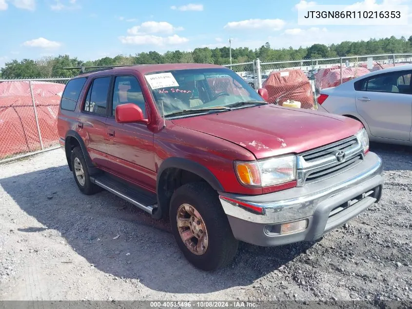 2001 Toyota 4Runner Sr5 VIN: JT3GN86R110216353 Lot: 40535496