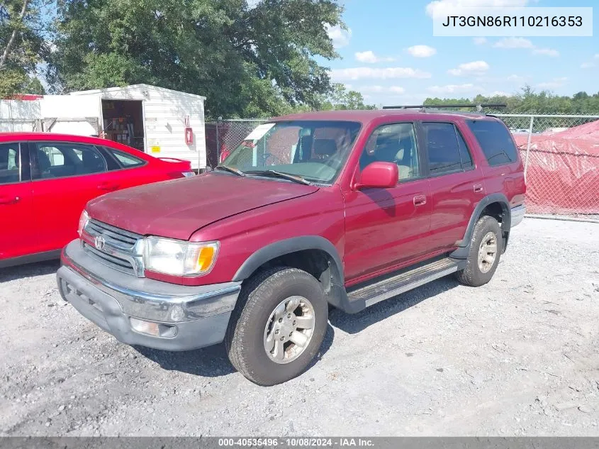 2001 Toyota 4Runner Sr5 VIN: JT3GN86R110216353 Lot: 40535496