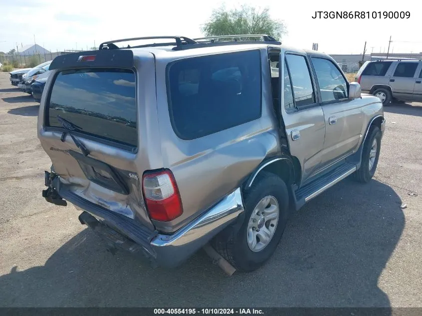 2001 Toyota 4Runner Sr5 V6 VIN: JT3GN86R810190009 Lot: 40554195