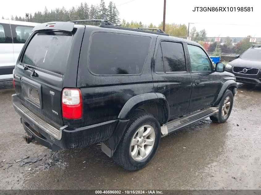 2001 Toyota 4Runner Sr5 V6 VIN: JT3GN86RX10198581 Lot: 40596002