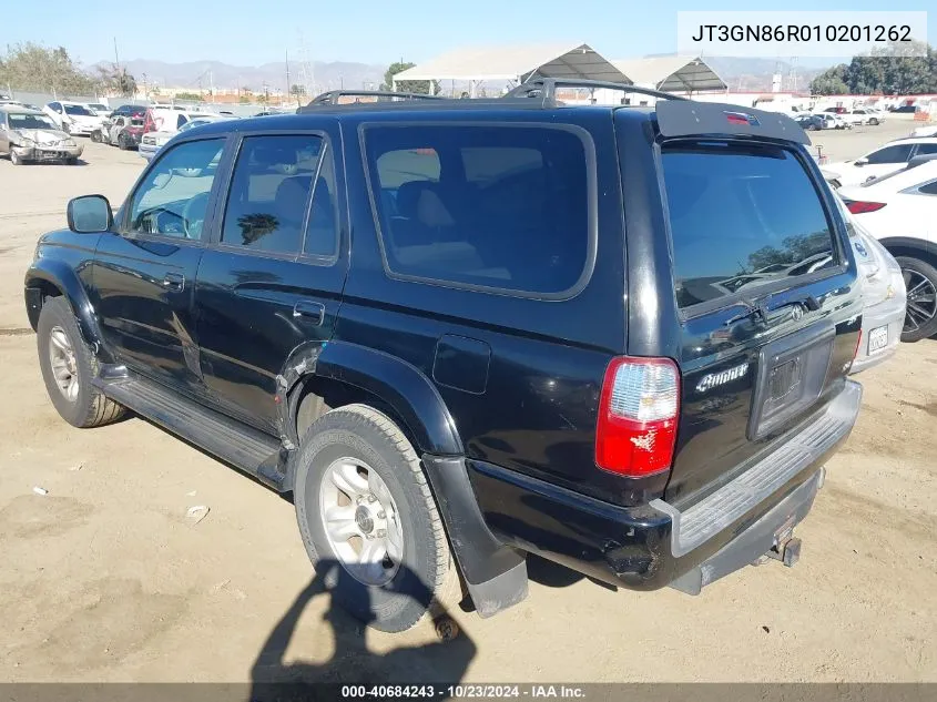 2001 Toyota 4Runner Sr5 V6 VIN: JT3GN86R010201262 Lot: 40684243