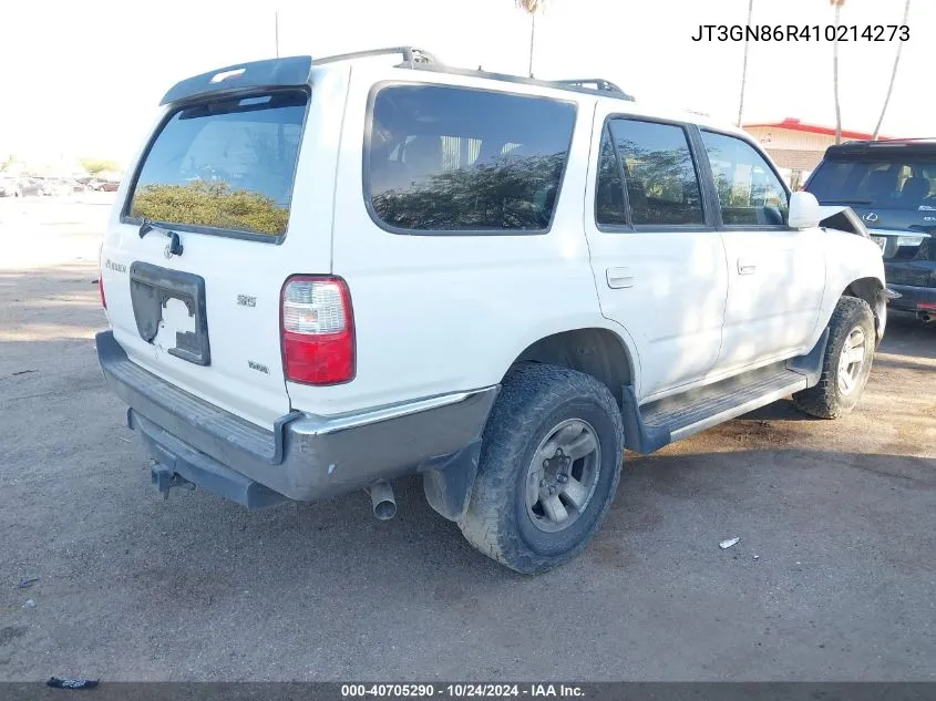 2001 Toyota 4Runner Sr5 V6 VIN: JT3GN86R410214273 Lot: 40705290