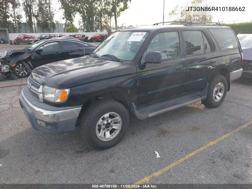 2001 Toyota 4Runner Sr5 V6 VIN: JT3GN86R410188662 Lot: 40786158