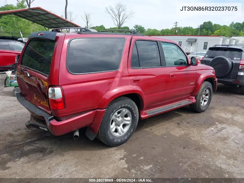 2002 Toyota 4Runner Sr5 V6 VIN: JT3GN86R320237075 Lot: 39379869