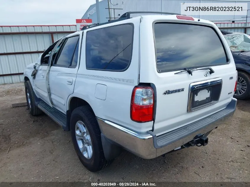 2002 Toyota 4Runner Sr5 V6 VIN: JT3GN86R820232521 Lot: 40203949