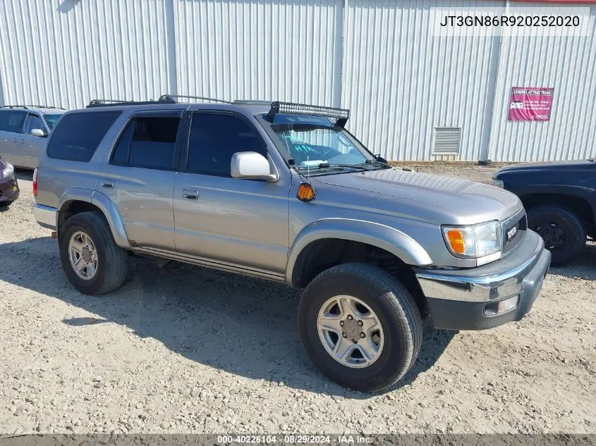 2002 Toyota 4Runner Sr5 VIN: JT3GN86R920252020 Lot: 40226104