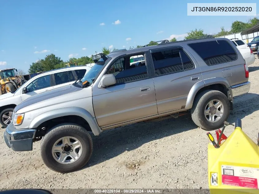 2002 Toyota 4Runner Sr5 VIN: JT3GN86R920252020 Lot: 40226104