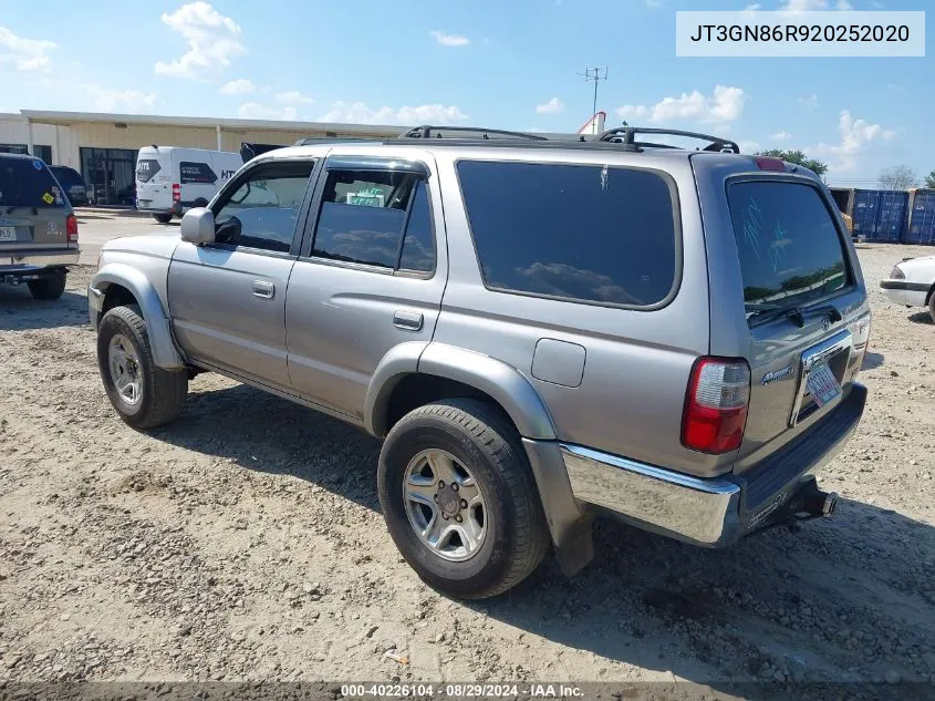 2002 Toyota 4Runner Sr5 VIN: JT3GN86R920252020 Lot: 40226104