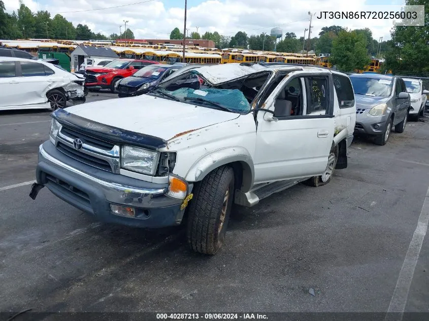 2002 Toyota 4Runner Sr5 V6 VIN: JT3GN86R720256003 Lot: 40287213