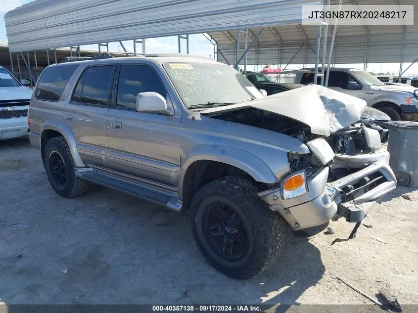 JT3GN87RX20248217 2002 Toyota 4Runner Limited V6