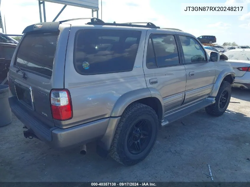 2002 Toyota 4Runner Limited V6 VIN: JT3GN87RX20248217 Lot: 40357138