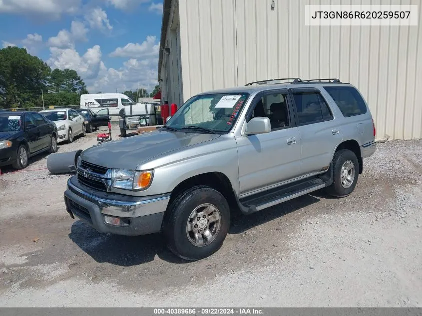 2002 Toyota 4Runner Sr5 V6 VIN: JT3GN86R620259507 Lot: 40389686